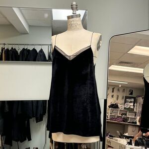 Black Velvet Slip Tank Top